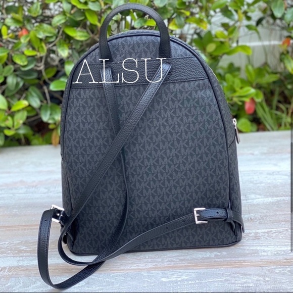 Michael Kors Abbey Large Backpack Mini Logo Black - Picture 4 of 8